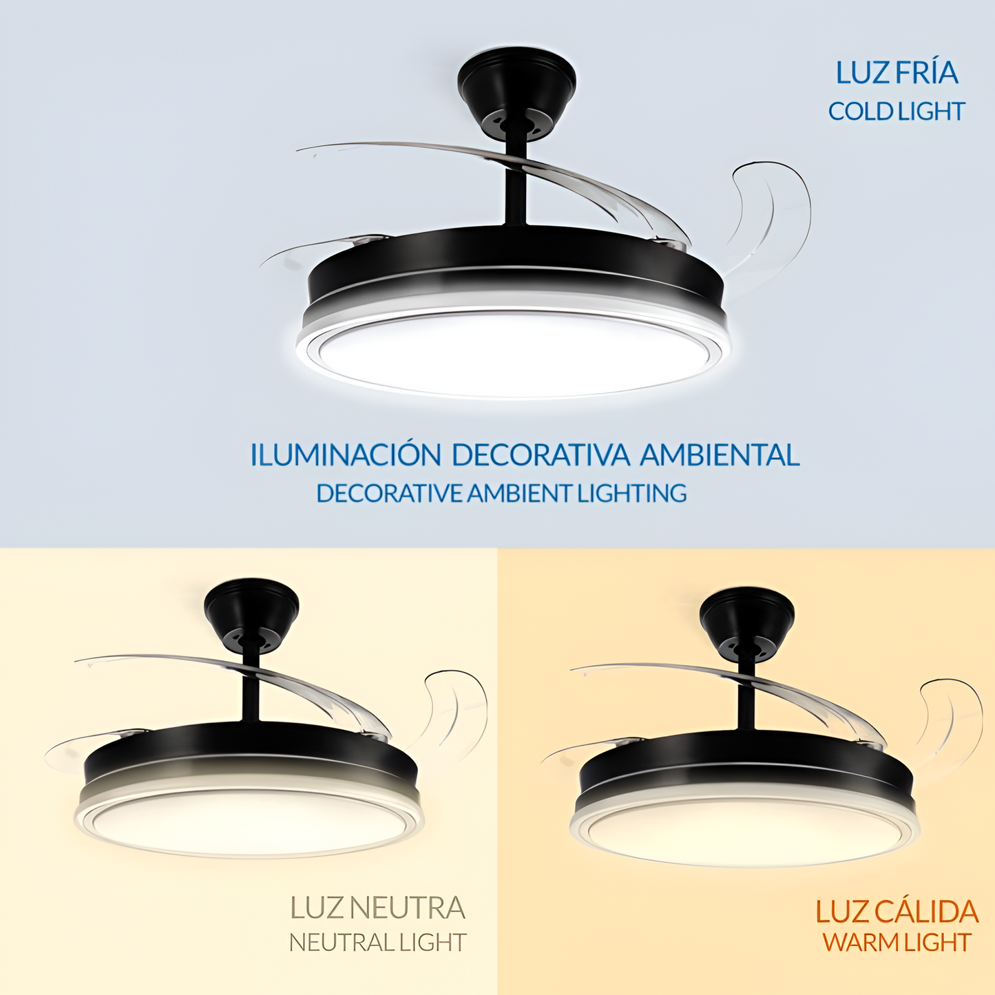 Ventilador de Techo con Luz LED